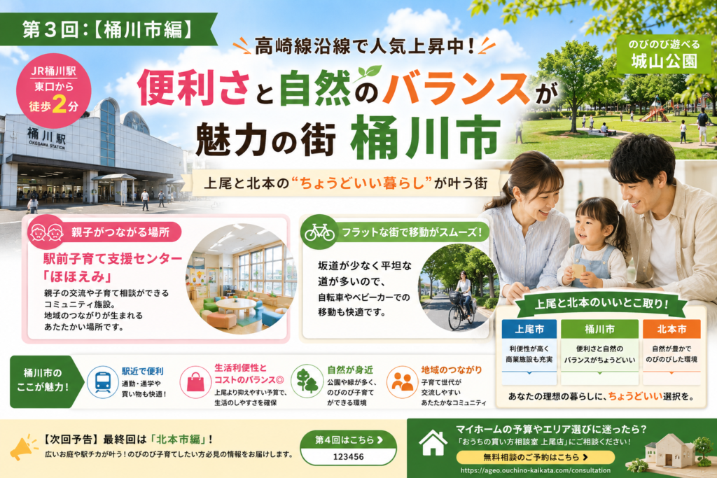第3回：【桶川市編】高崎線沿線で人気上昇中！便利さと自然のバランスが魅力の街