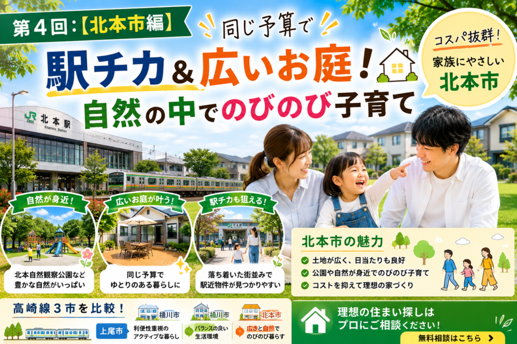 第4回：【北本市編】同じ予算で駅チカ＆広いお庭！自然の中でのびのび子育て