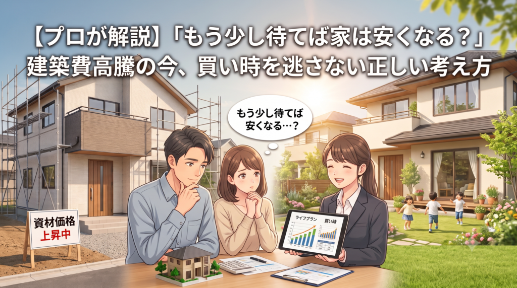 【プロが解説】「もう少し待てば家は安くなる？」建築費高騰の今、買い時を逃さないための正しい考え方